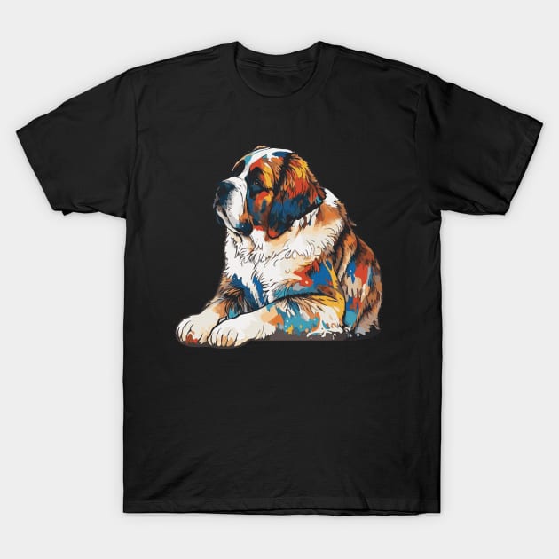 Saint Bernard Dog Art T-Shirt by The Image Wizard